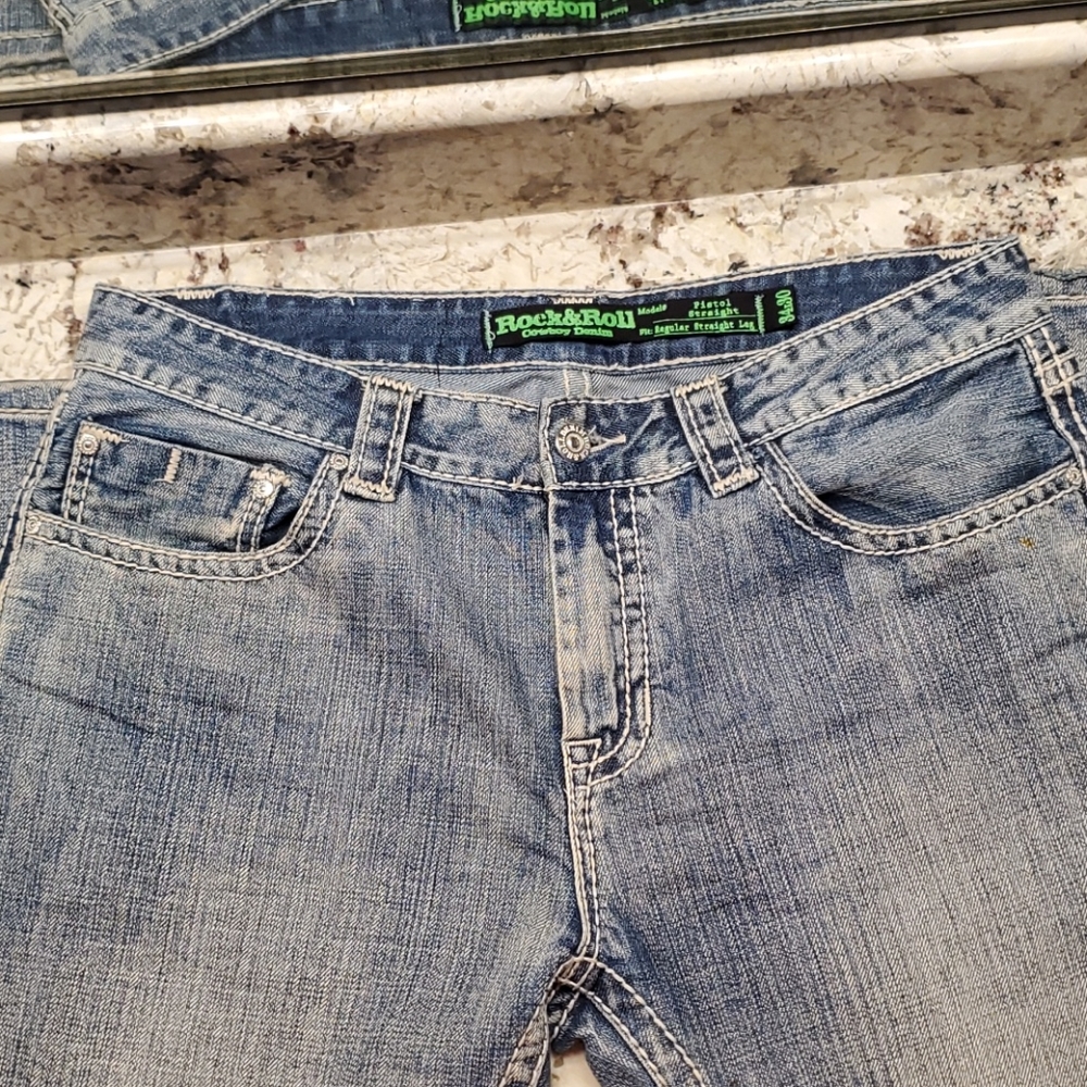 Rock & Roll Cowboy Denim 34 30 Pistol Straight
